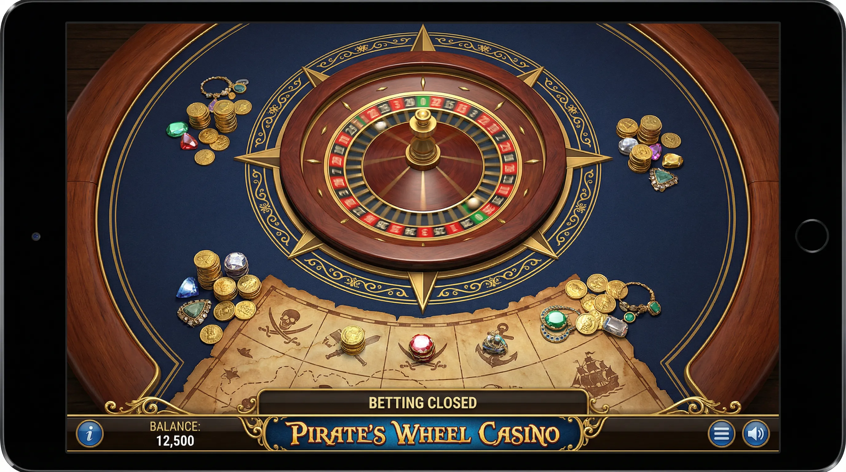 Roleta Temática de Piratas com Bússola Dourada no win23